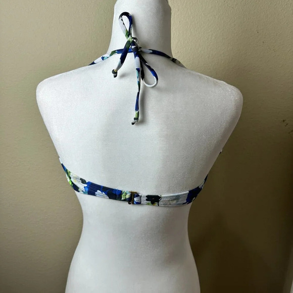 NICOLE MILLER STUDIO Floral Ruffle Bandeau Swimsuit Bikini Top - size medium - Picture 5 of 8
